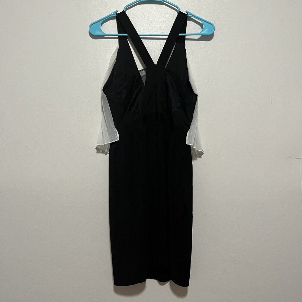 Sandro Black White Pleated Plisse‎ Mini Dress Size 1 - Picture 8 of 12
